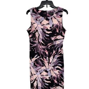 Connected Apparel Floral Sleeveless Dress - Black Pink and Purple Size 10